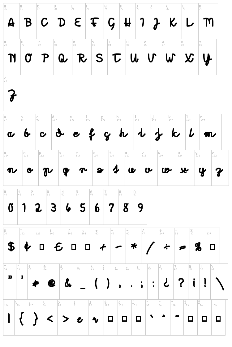 Morado font map